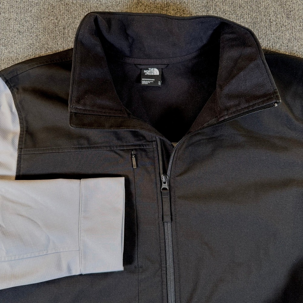 The North Face WindWall Soft Shell Jacket Men's XL Gray Black Full Zip #3264